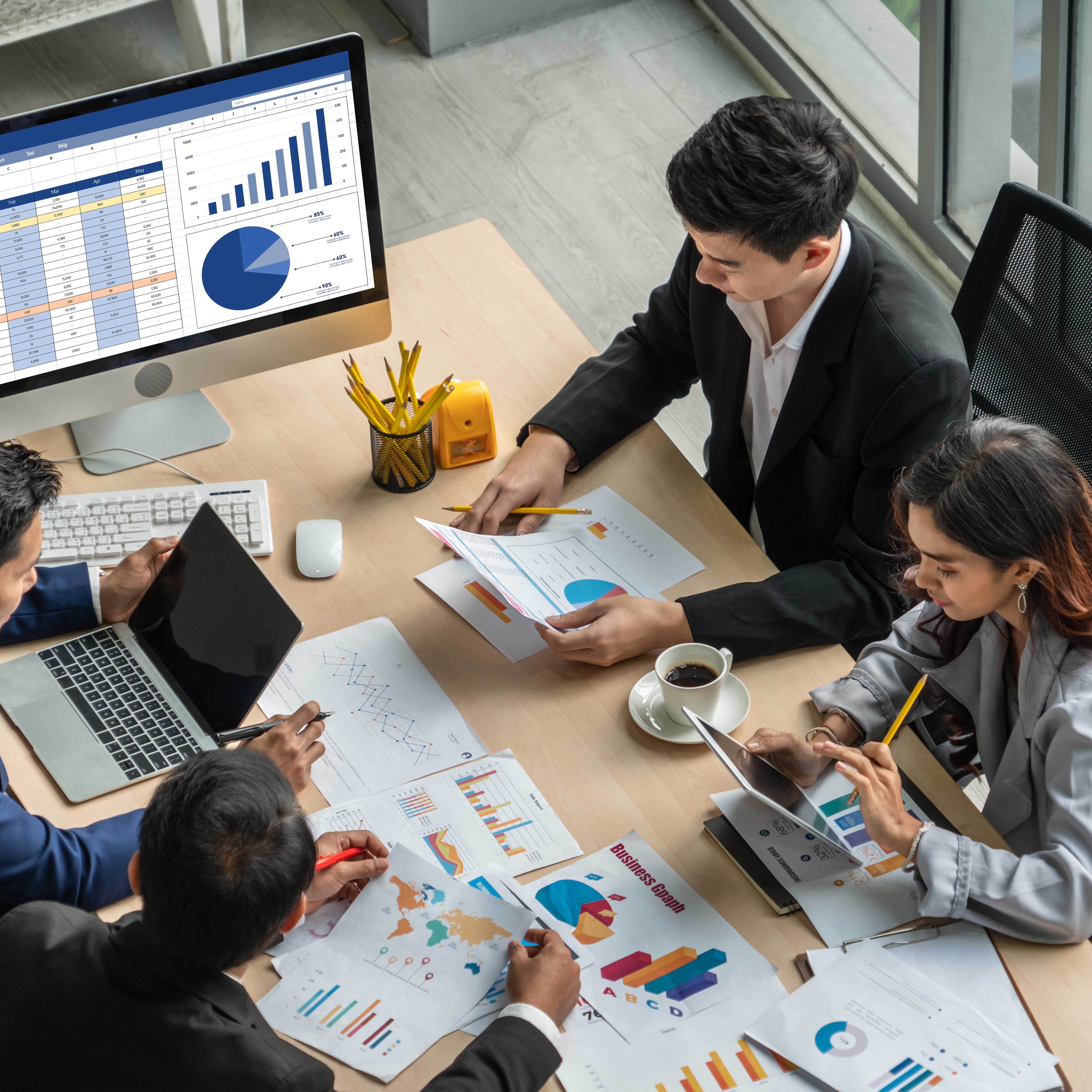 Screaming businessman drowning under a lot of paperwork